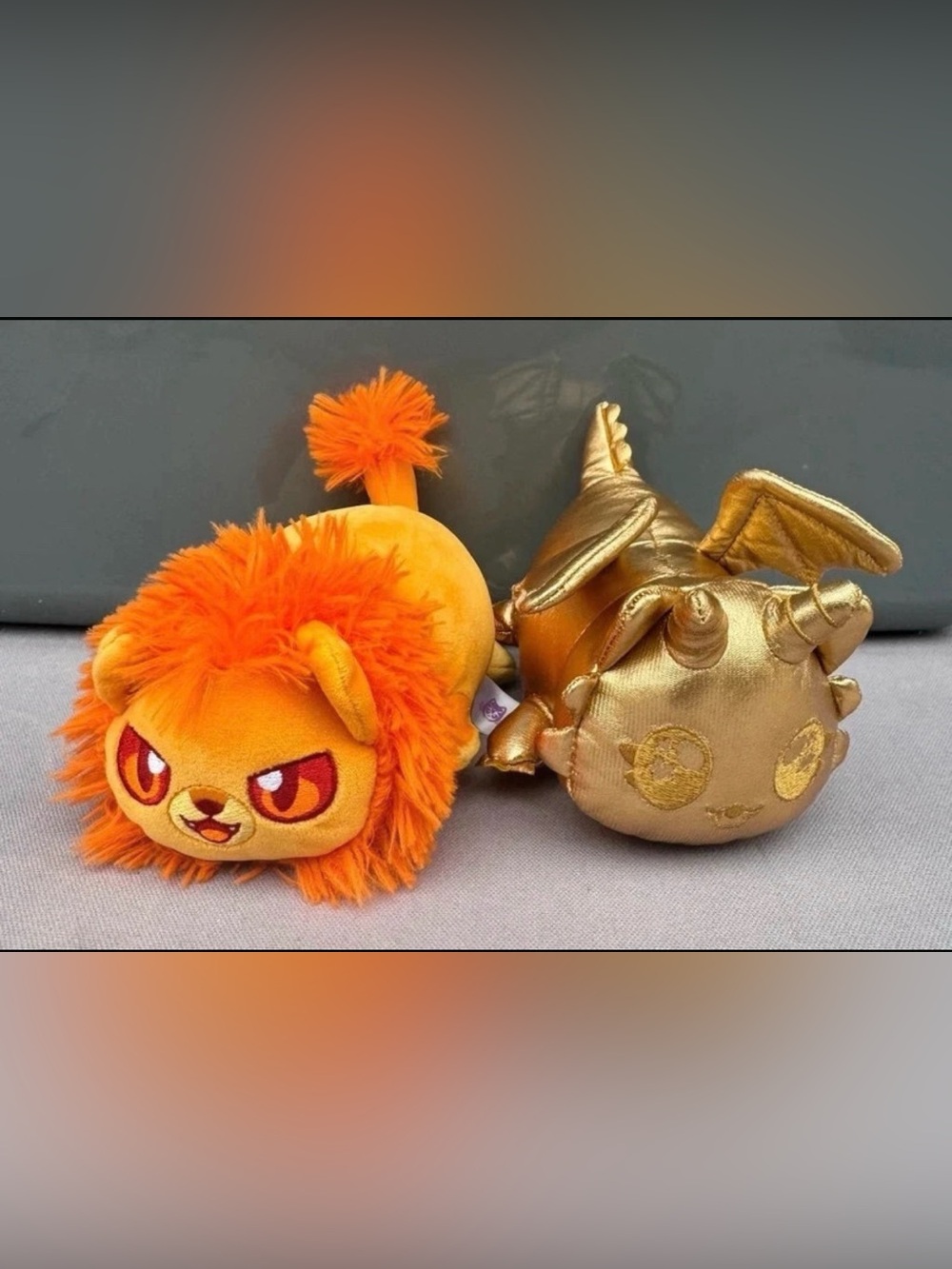 Aphmau MeeMeows Lion Cat & Gold Dragon Cat Plush Lot of 2